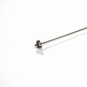 Zilveren headpins vijf bolletjes in pyramide, 6 cm-Ø 0,75 mm 