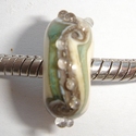 Ivory and aqua turnings and transparent dots 