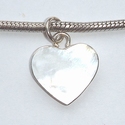 Sterling silver pendant with shell, big heart 