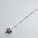 Zilveren headpins met kroontje, 7 cm-Ø 0,8 mm 