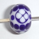 White with cobalt blue spots 