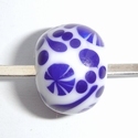 White with cobalt blue stars, lines and spots 