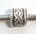 Sterling silver tube with flowers 