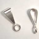 Sterling silver bail with open eye, big 