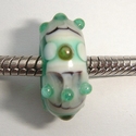 Transparent green with white and green dots and spots 
