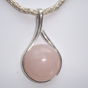 Sterling silver pendant pink quartz 