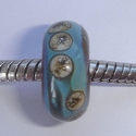 Turquoise silver glass with silvered spots 
