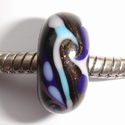 Black with turquoise, cobalt and goldstone turnings 