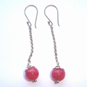 Sterling silver earings cherry quartz 