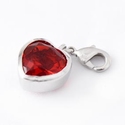 Heart with red zirconia 