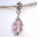 Transparent light pink with pink and purple dots 