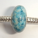 Fossil bead turkoois met wit 