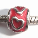 Enamel red with hearts 