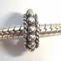 Sterling silver spacer with dots 