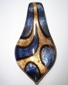 Glass pendant in blue and gold 