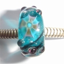 Sparkling turquoise with murini's and silver glass dots 