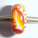 White withyellow-orange-red decoration 