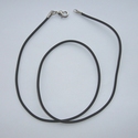 Rubber necklace black length 48 cm, diameter 2 mm 