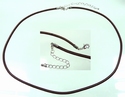 Rubber necklace dark purple length 50 cm, diameter 3 mm 