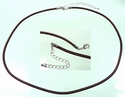 Rubber necklace dark purple length 50 cm, diameter 3 mm 