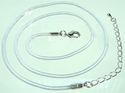 Cord necklace grey blue, 49 cm, diameter 2 mm 
