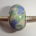 Stone white with blue and green 