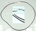 Rubber necklace dark purple length 45 cm, diameter 2 mm 