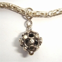 Sterling silver pendant open ball with rounds 
