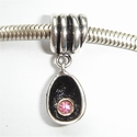 Pendant oval with pink zirconia 
