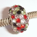 White, black, red and green swarovski 