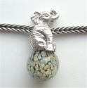 Elephant on raku glass bead 