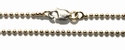 Zilveren ketting, ball chain, 1,5 mm dik, lengte 80 cm 