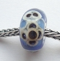 Schildpad blauw met zilverglas 