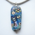 Silver glass pendant with angel and lots of details