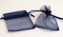 Organza cadeauzakje effen donkerblauw 