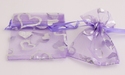 Organza bag purple with silver hearts 