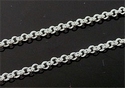 Silver plated jasseron, roll on chain 2 mm, 50 cm 