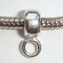 Sterling silver smooth hang on with open eye for charm 1 