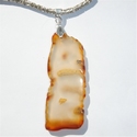 Fossil agate pendant brown 