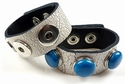 Leather bracelet white crackle, wrist 16-18-20 cm 