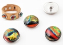 Popper - button dichroic gold red 