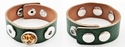 Leren armband groen slangenprint, pols 17,5-19,5-21,5 cm 