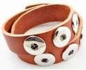 Double leather bracelet brown, 43.5 cm 