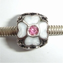 Enamel flowers with pink zirconia 