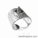 Ring base hammered, adjustable, threading 2.5 mm 