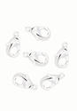 Clasp 5 x 10 mm, silver plated, 10 pcs 