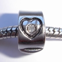 Clip with 2 hearts with zirconia 