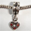 Pendant with little heart and red zirconia's 